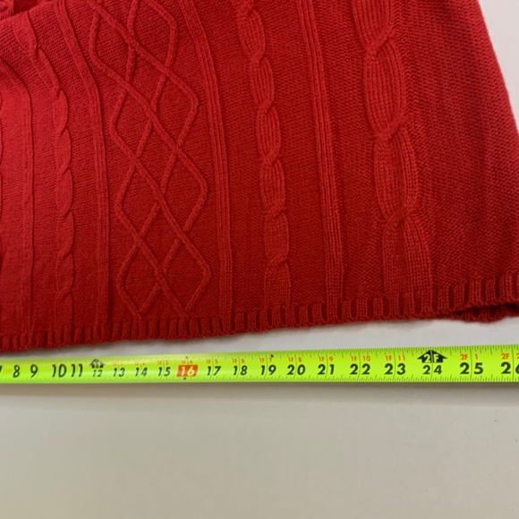 Cottagecore Sweater dress by, Pink Rose, size 1X long red cable knit - Picture 13 of 16